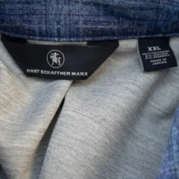 Hart Schaffner Marx Blue Stripe Long Sleeve Shirt Jacket Size XXL - Picture 2 of 6